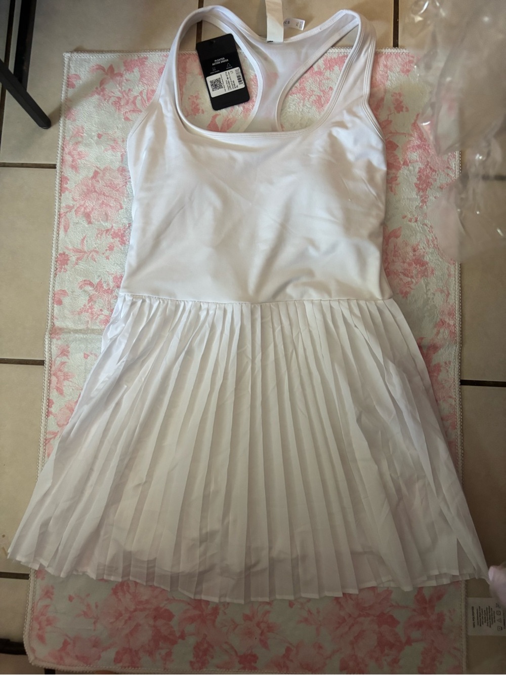 Fabletics White Pleated Racerback Romper
